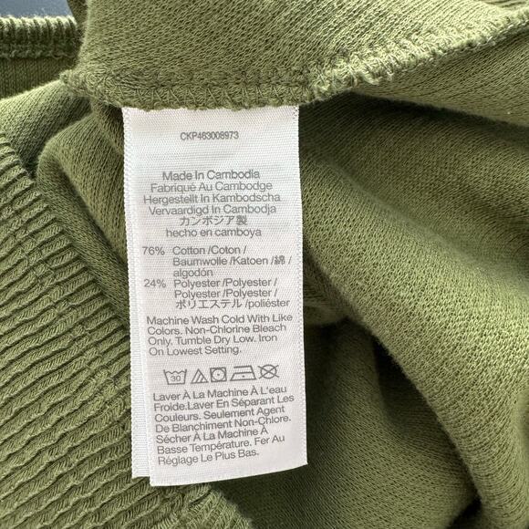 Madewell Green Asymmetrical Hem Top Ribbed Long Sleeve  Bohemian Versatile Small - Picture 12 of 15